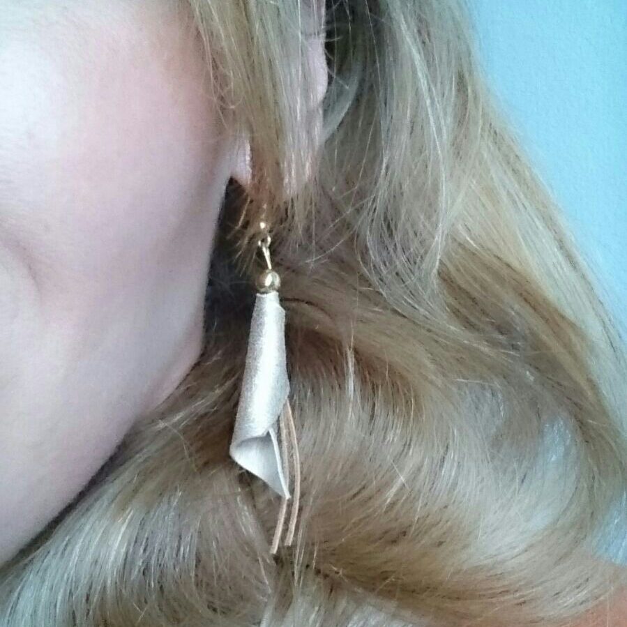 Création cuir artisanal - BIJOUX : BOUCLE D’OREILLE